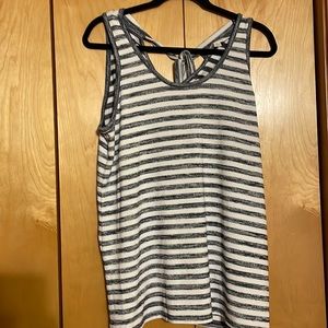 Market and Spruce Large tank with tie at back of neck.